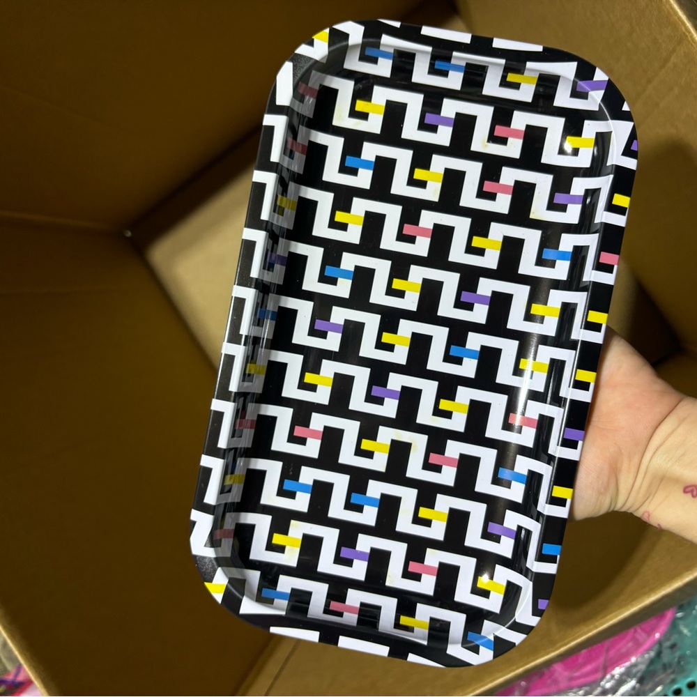Modern Geometric Patterned Tray - Multicolor